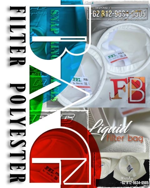 PESG dan PEB Polyester Filter Bag 10 Micron Zinc Pleated Steel Ring