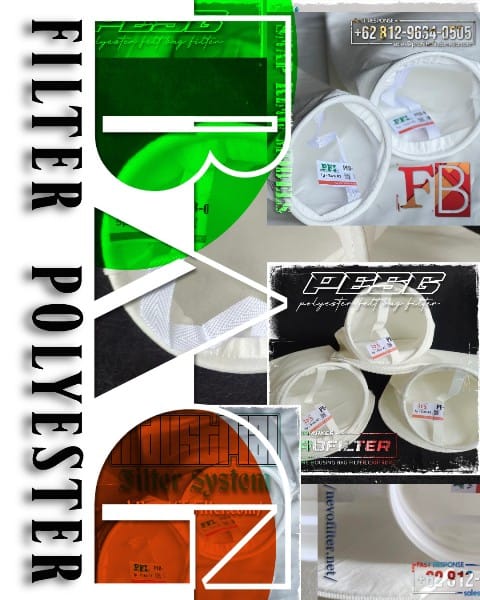 PESG dan PEB Polyester Filter Bag 5 Micron Zinc Pleated Steel Ring