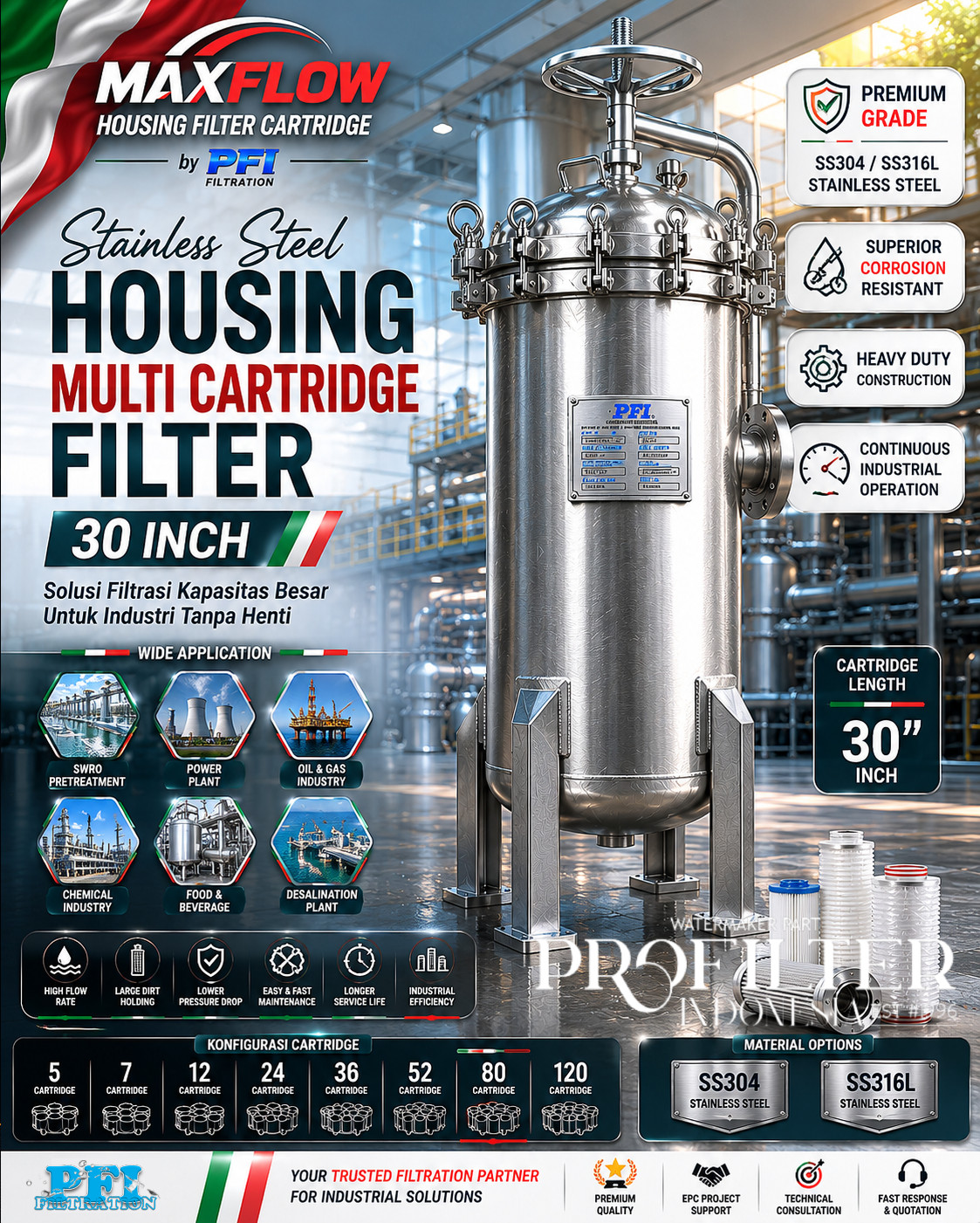 Housing Multi Cartridge Filter 30 Inch