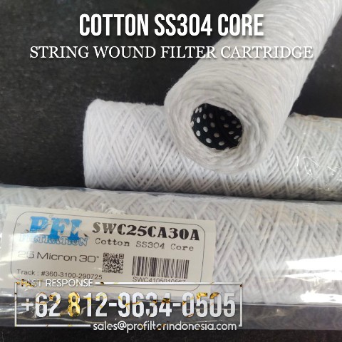 cartridge filter benang katun ss304 core cartridge filter benang katun ss304 core