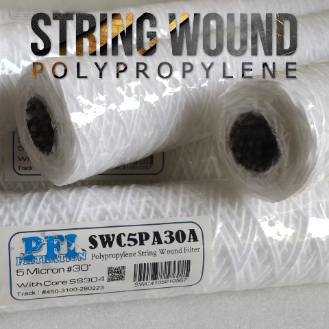 pp string wound ss304 core cartridge filter benang pp string wound ss304 core cartridge filter benang